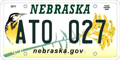 NE license plate ATO027