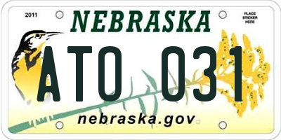 NE license plate ATO031