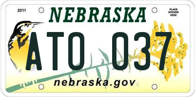 NE license plate ATO037