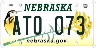NE license plate ATO073