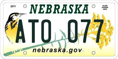 NE license plate ATO077
