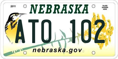 NE license plate ATO102