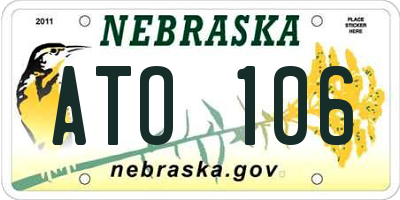 NE license plate ATO106