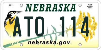 NE license plate ATO114