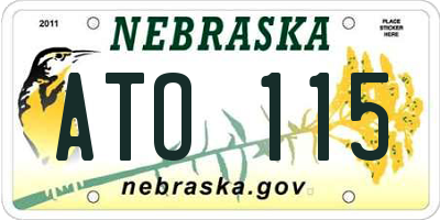 NE license plate ATO115