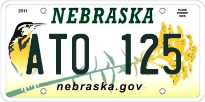 NE license plate ATO125