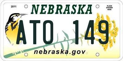 NE license plate ATO149