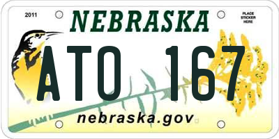 NE license plate ATO167