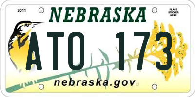 NE license plate ATO173