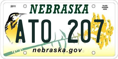NE license plate ATO207