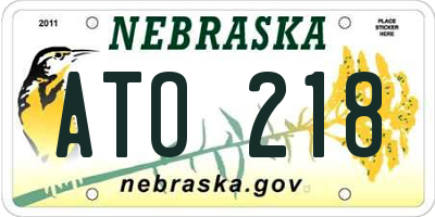 NE license plate ATO218