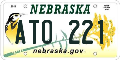 NE license plate ATO221
