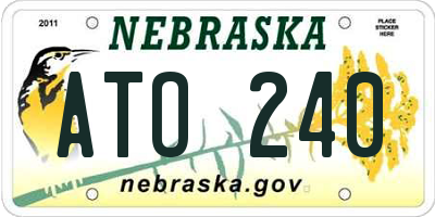 NE license plate ATO240
