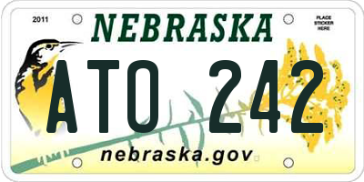 NE license plate ATO242