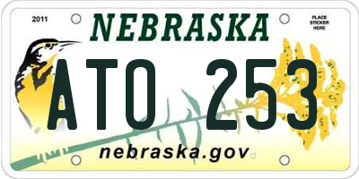 NE license plate ATO253