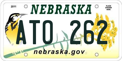 NE license plate ATO262