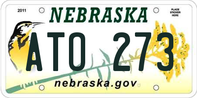 NE license plate ATO273
