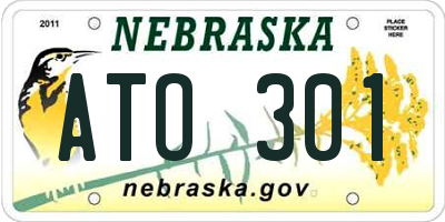 NE license plate ATO301