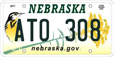 NE license plate ATO308