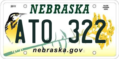 NE license plate ATO322