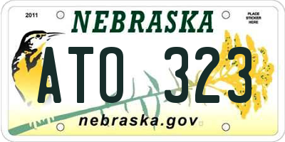 NE license plate ATO323