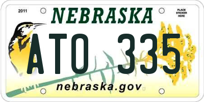 NE license plate ATO335