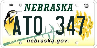 NE license plate ATO347