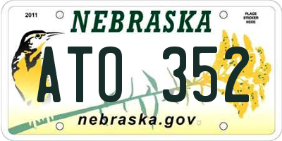 NE license plate ATO352