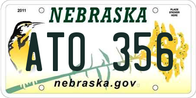 NE license plate ATO356