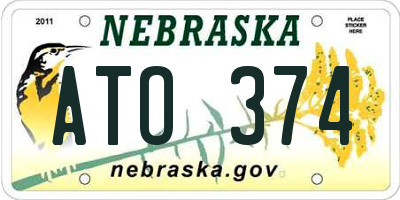 NE license plate ATO374