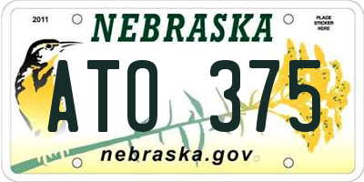 NE license plate ATO375