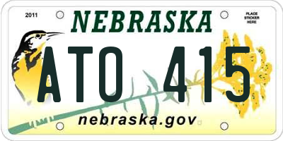 NE license plate ATO415