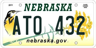 NE license plate ATO432