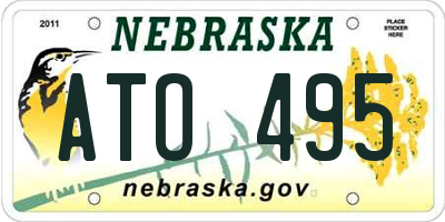 NE license plate ATO495
