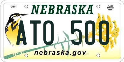 NE license plate ATO500