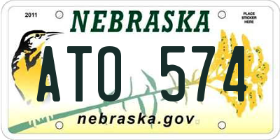 NE license plate ATO574