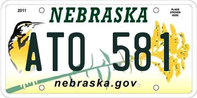 NE license plate ATO581