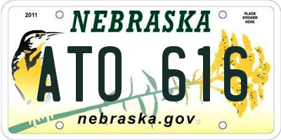 NE license plate ATO616