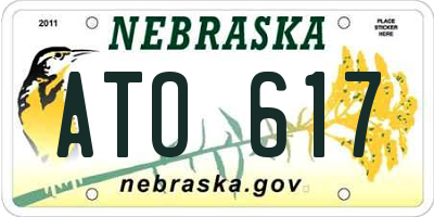 NE license plate ATO617