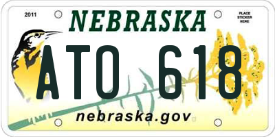 NE license plate ATO618