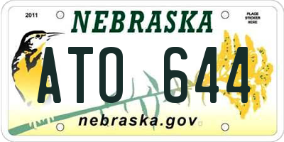 NE license plate ATO644