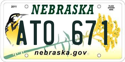 NE license plate ATO671