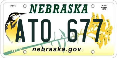 NE license plate ATO677