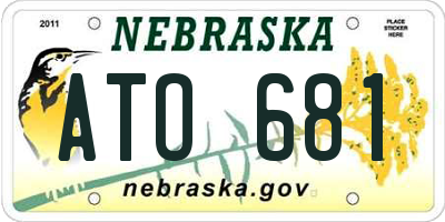 NE license plate ATO681