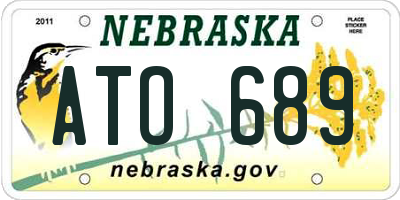 NE license plate ATO689