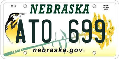 NE license plate ATO699