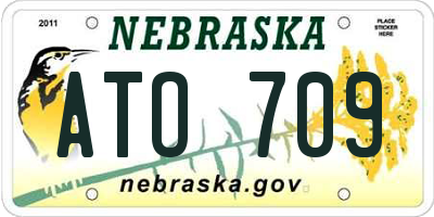 NE license plate ATO709