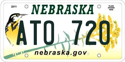 NE license plate ATO720
