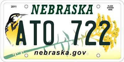 NE license plate ATO722