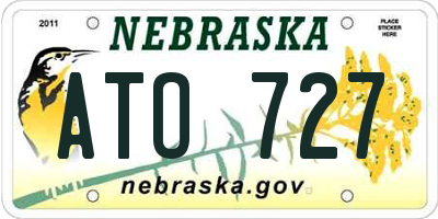 NE license plate ATO727
